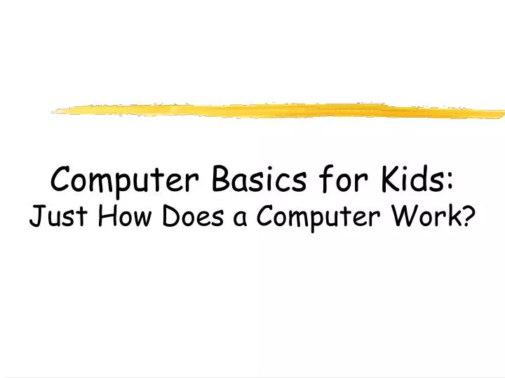 computer basics for kids just how does a computer work