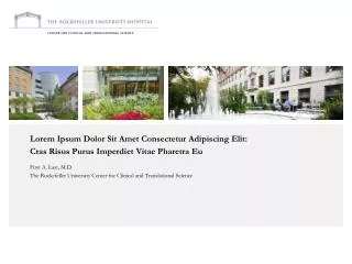 first a last m d the rockefeller university center for clinical and translational science