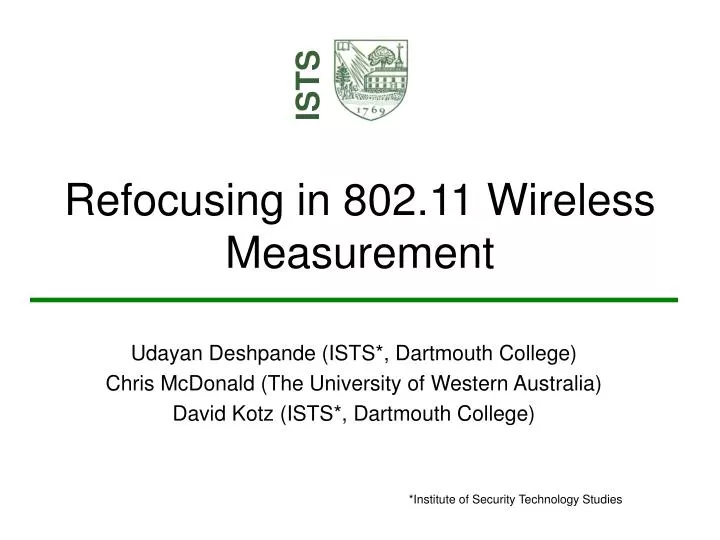 refocusing in 802 11 wireless measurement