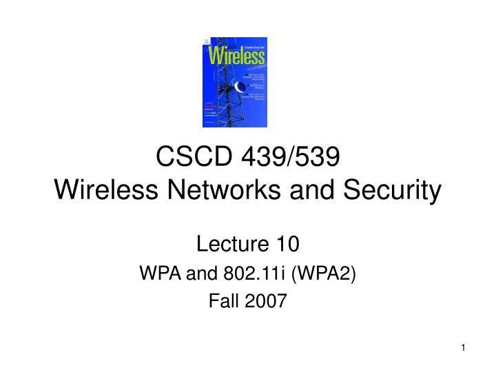 cscd 439 539 wireless networks and security