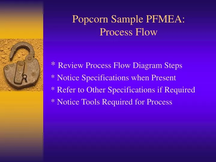popcorn sample pfmea process flow