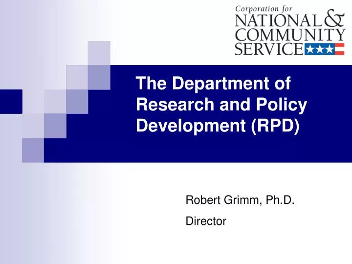 the department of research and policy development rpd