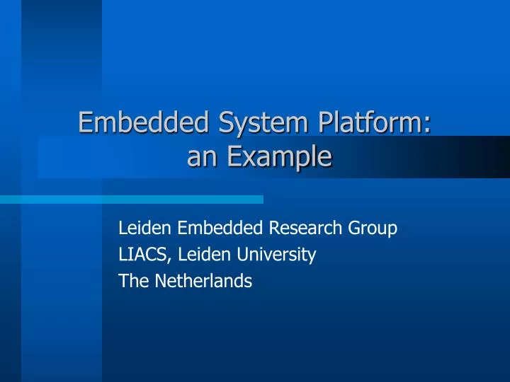 embedded system platform an example