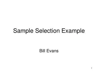Sample Selection Example