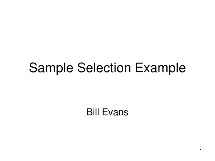 sample selection example