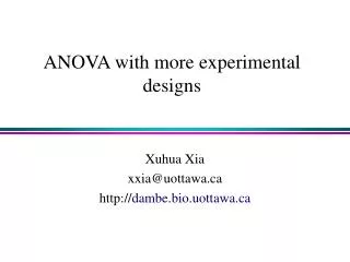 ANOVA with more experimental designs