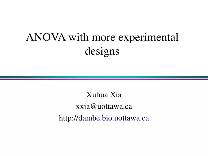 anova with more experimental designs