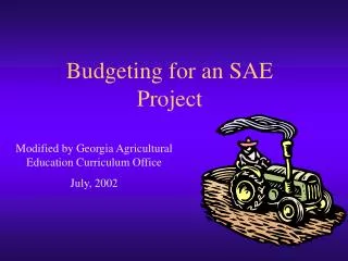 Budgeting for an SAE Project