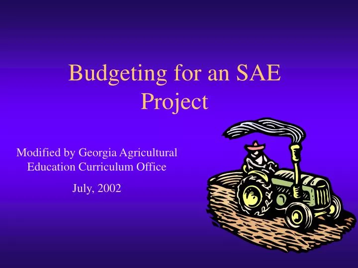 budgeting for an sae project