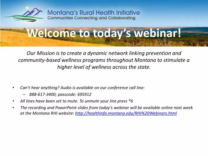 welcome to today s webinar