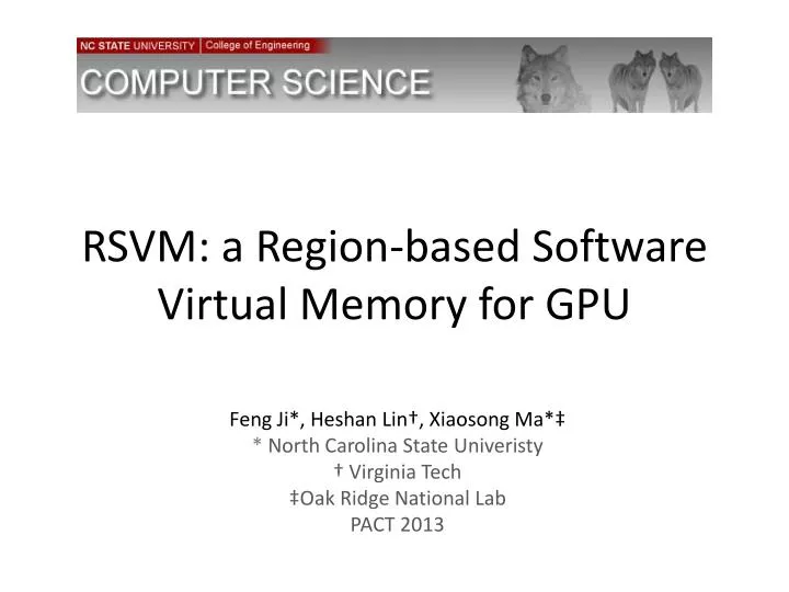 rsvm a region based software virtual memory for gpu