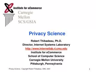 Privacy Science