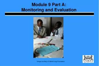 Module 9 Part A: Monitoring and Evaluation