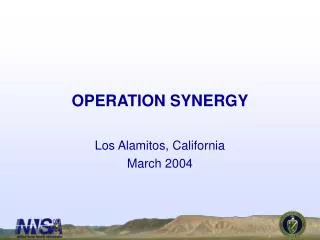 OPERATION SYNERGY