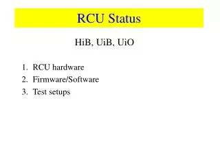 RCU Status