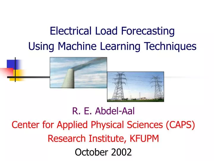 electrical load forecasting using machine learning techniques