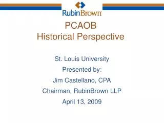 PCAOB Historical Perspective