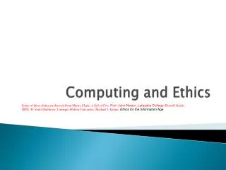 Computing and Ethics