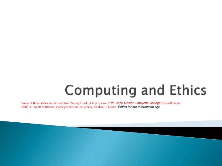 computing and ethics