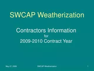 SWCAP Weatherization