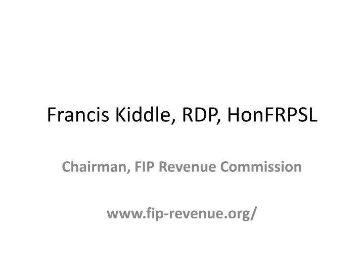 francis kiddle rdp honfrpsl