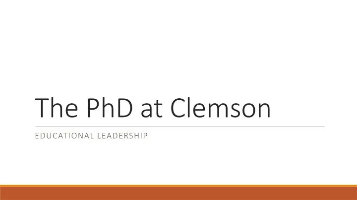 the phd at clemson