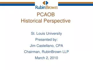 PCAOB Historical Perspective