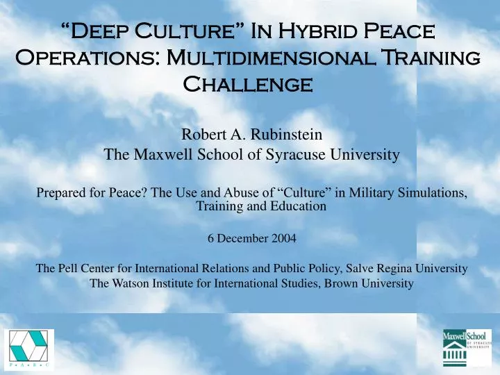 deep culture in hybrid peace operations multidimensional training challenge