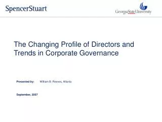 The Changing Profile of Directors and Trends in Corporate Governance