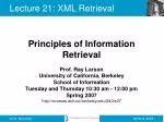 Lecture 21: XML Retrieval - slide 1