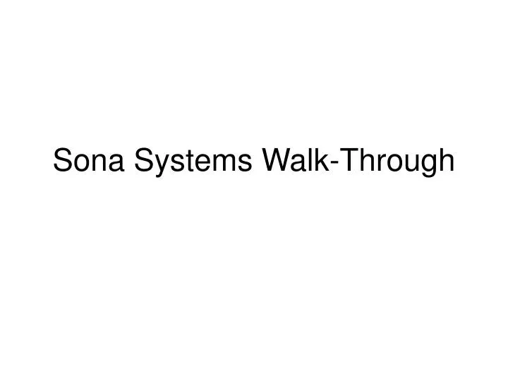 sona systems walk through