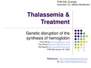 Thalassemia &amp; Treatment