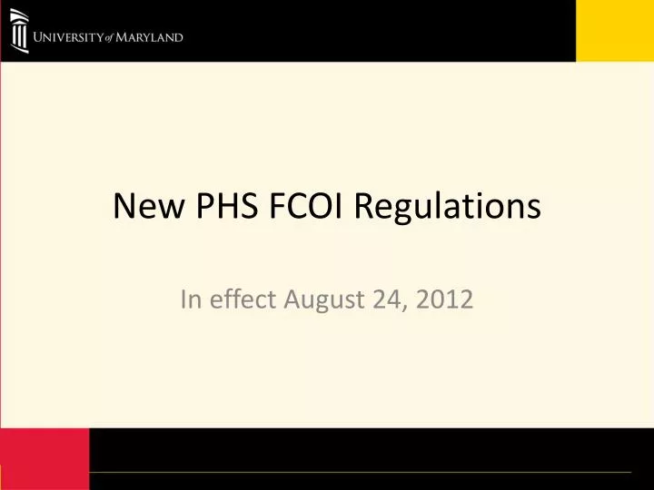 new phs fcoi regulations