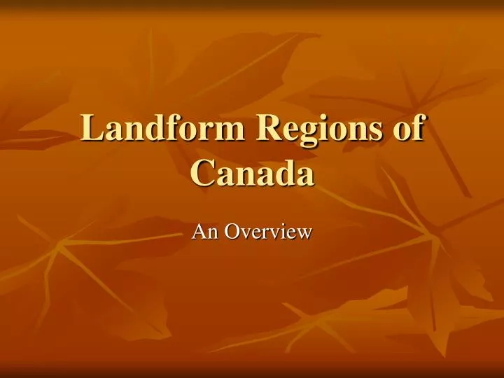 landform regions of canada