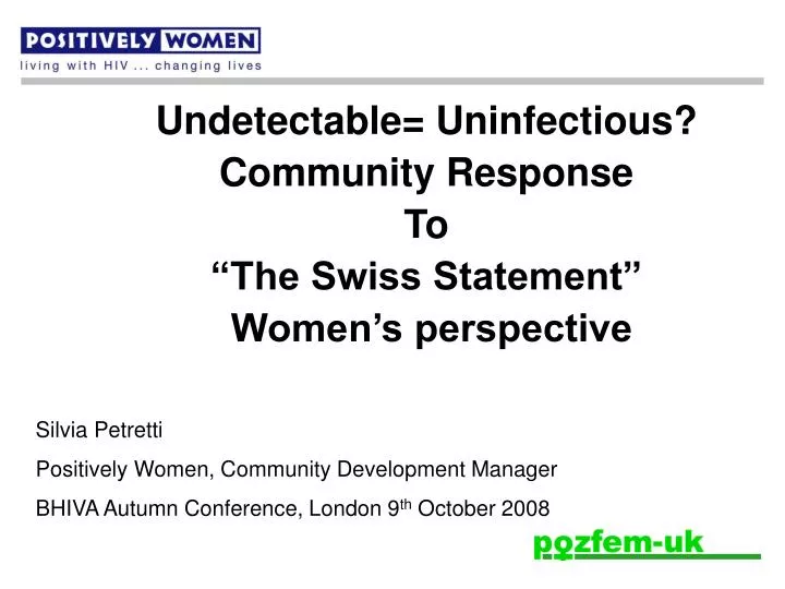 undetectable uninfectious community response to the swiss statement women s perspective