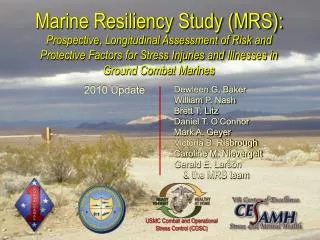 Marine Resiliency Study (MRS):