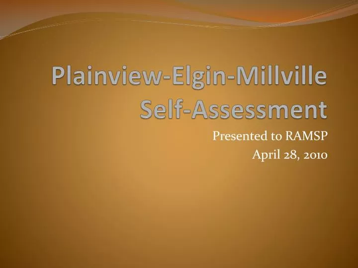 plainview elgin millville self assessment