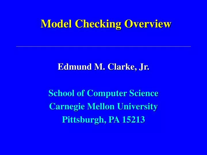 model checking overview