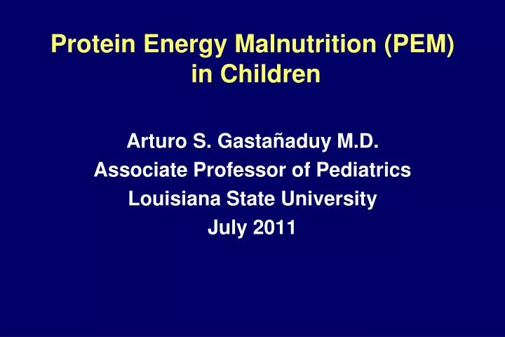 protein energy malnutrition pem in children