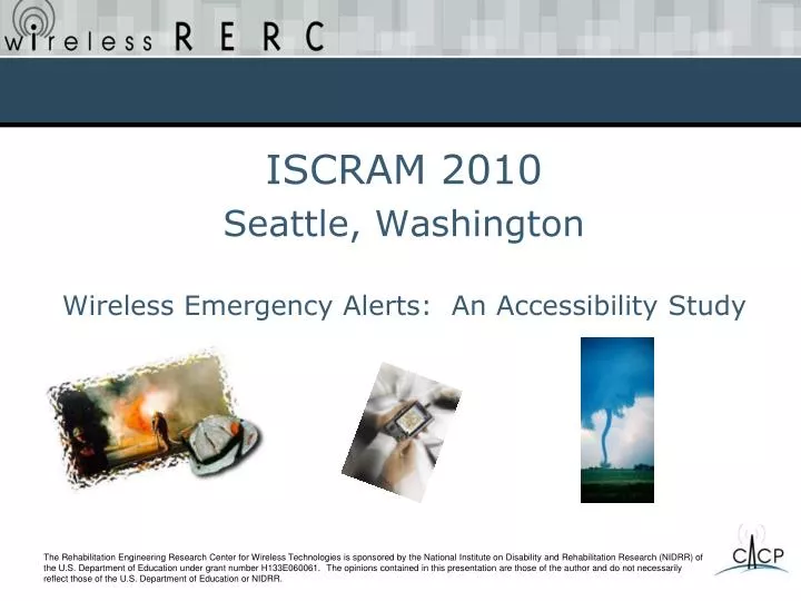 iscram 2010 seattle washington wireless emergency alerts an accessibility study
