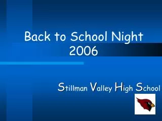 Back to School Night 2006