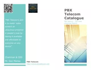 PBX Telecom Catalogue