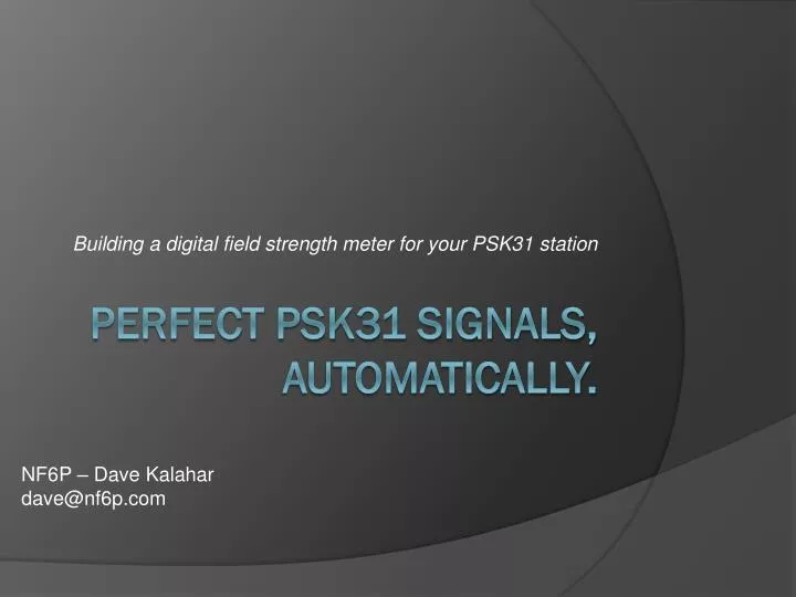 building a digital field strength meter for your psk31 station
