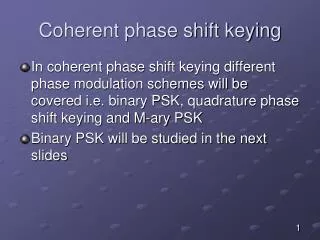 Coherent phase shift keying