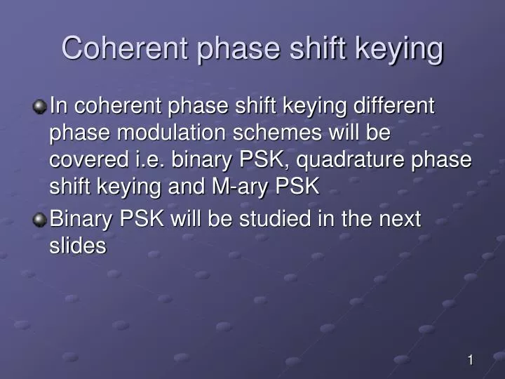 coherent phase shift keying
