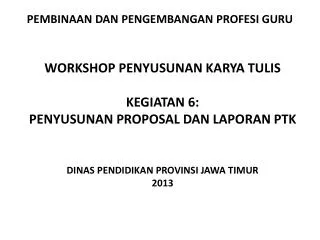 pembinaan dan pengembangan profesi guru