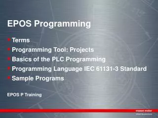 EPOS Programming