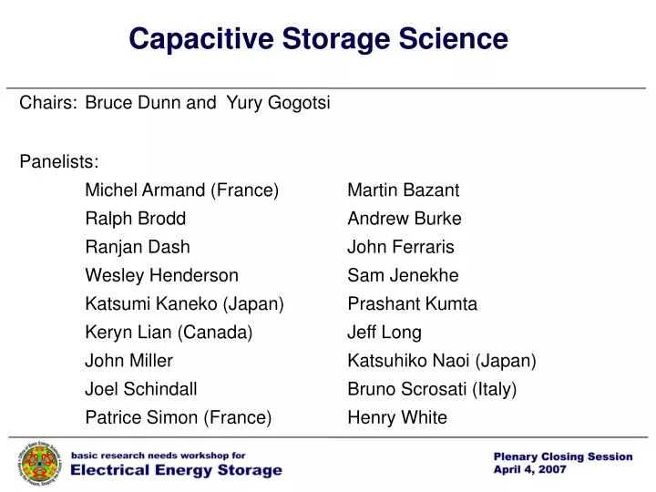 capacitive storage science