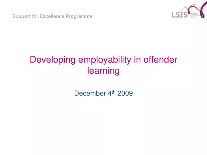 developing employability in offender learning