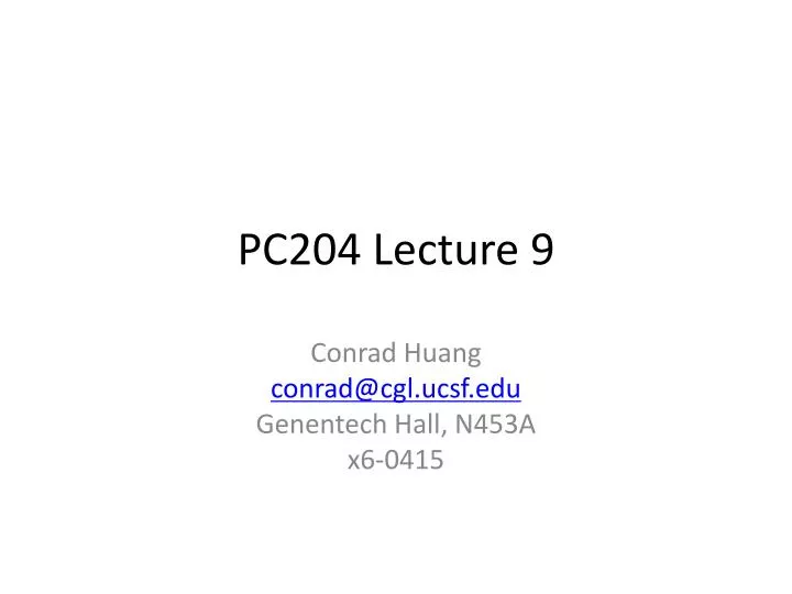 pc204 lecture 9